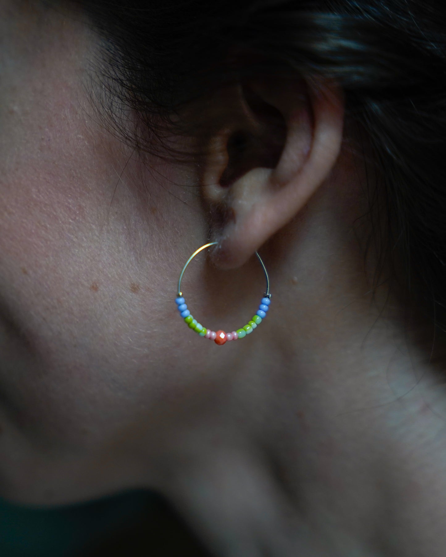 April Beaded Hoops